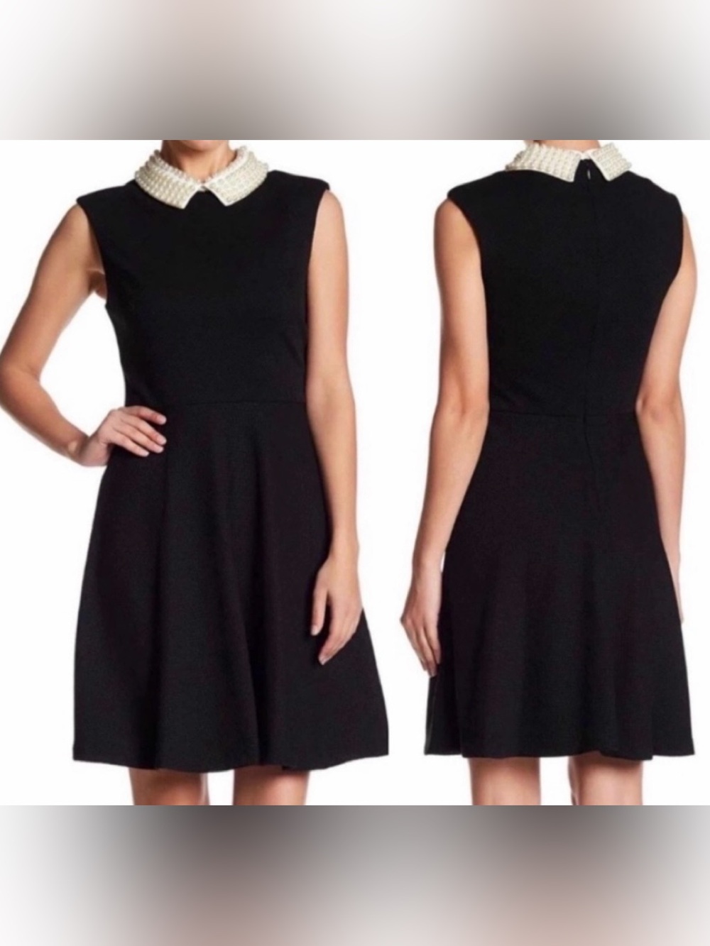 Betsey Johnson Sz 12 Fit Flare Dress Pearl Collar As Seen On Pretty Little Liars
